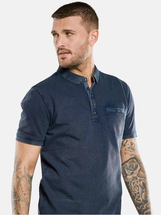 emilio adani Herren Polo-Shirt uni Blau 33413