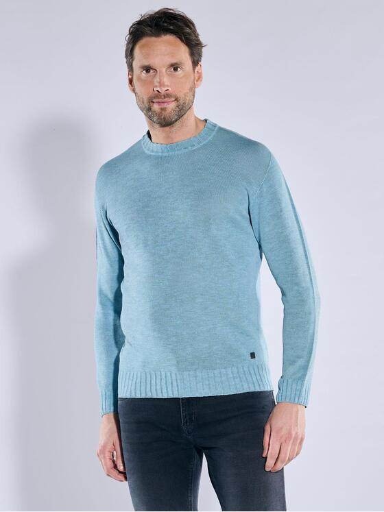 ENGBERS GERMANY Herren Pullover mit Leinenanteil Hellblau 38997