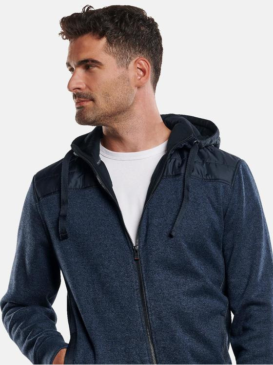 engbers Herren Sweatjacke mit Nylonkapuze Blau 32296