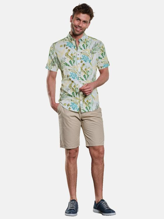 engbers Herren Kurzarm-Hemd mit Floralprint Grün 33062