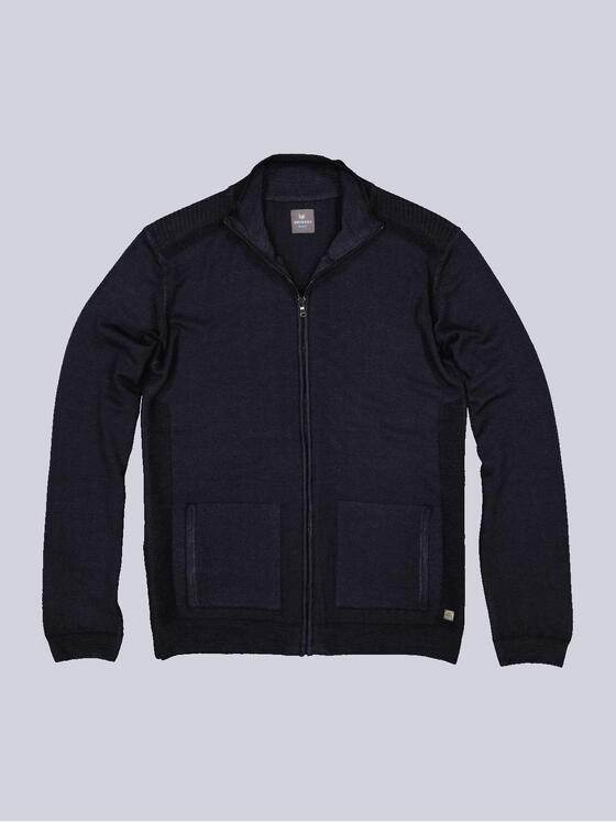 ENGBERS GERMANY Herren Cardigan aus 100% Merinowolle Blau 35991