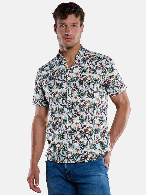 engbers Herren Kurzarm-Hemd gemustert Oliv 33441