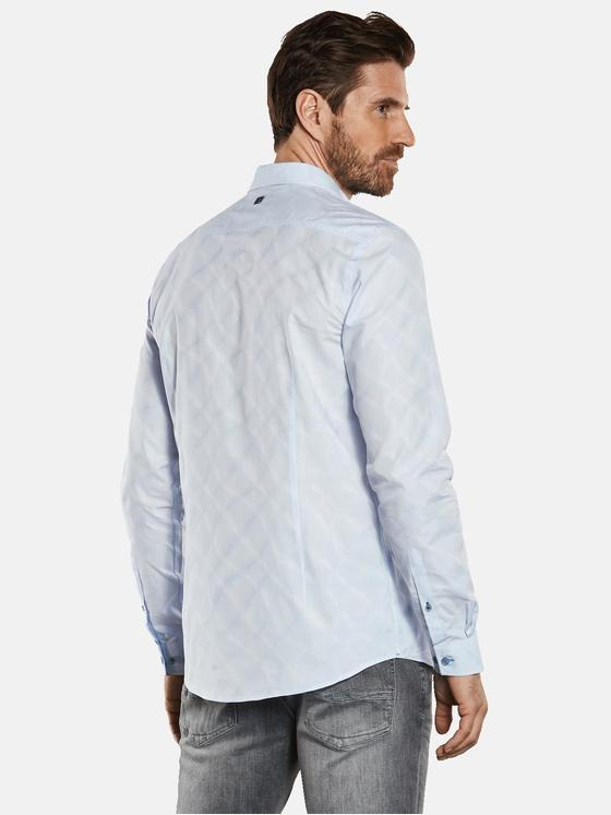 ENGBERS GERMANY Herren Langarm-Hemd strukturiert Hellblau 34685