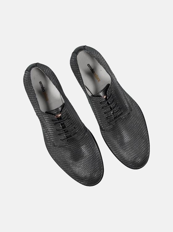emilio adani Herren Halbschuh aus Leder Schwarz 34481