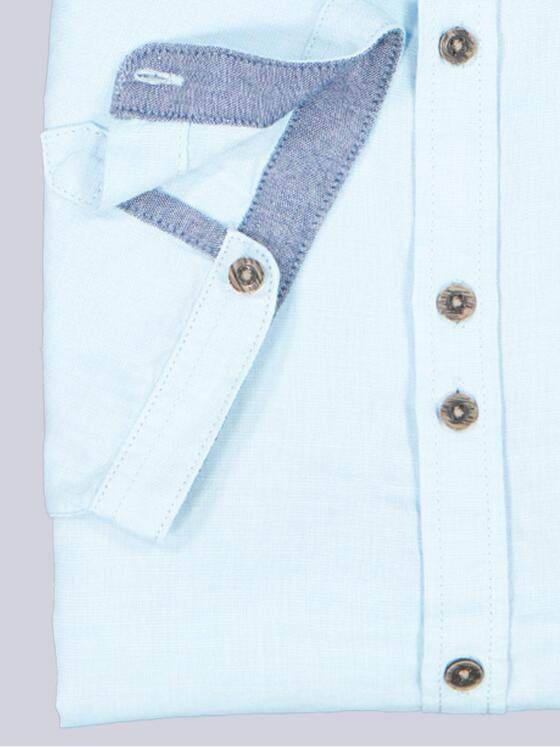 engbers Herren Kurzarm-Hemd mit Leinenanteil Hellblau 38383