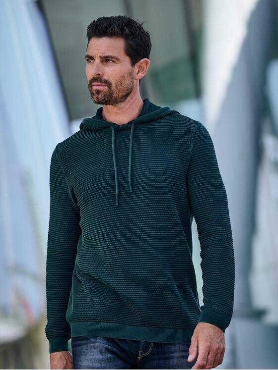 engbers Herren Pullover mit Kapuze Petrolblau 38152