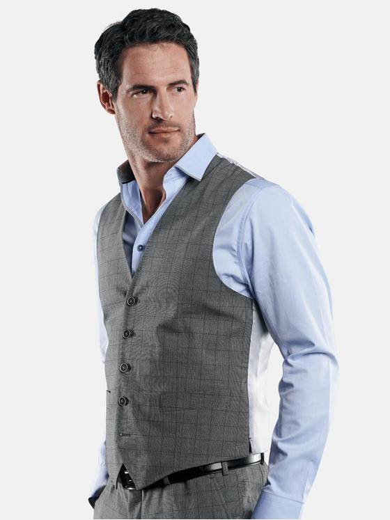 engbers Herren Stilvolle karierte Anzugweste Anthrazit 29033
