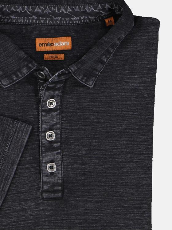 emilio adani Herren Polo-Shirt strukturiert Schwarz 36196