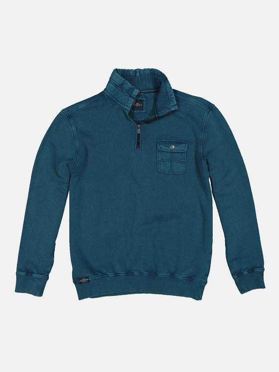 engbers Herren Sweatshirt mit Stehkragen Türkis 34128
