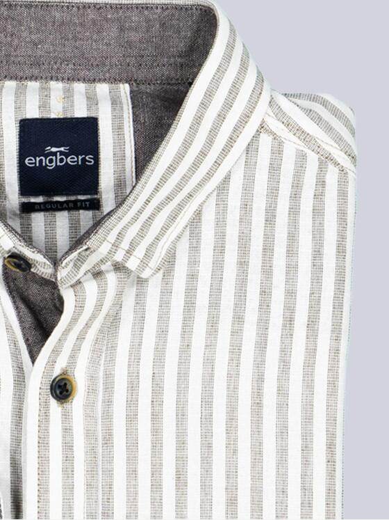 engbers Herren Langarm-Hemd gestreift Oliv 38292