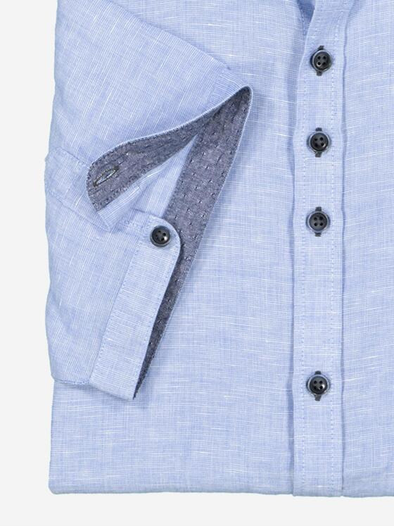 engbers Herren Kurzarm-Hemd mit Leinenanteil Blau 36590