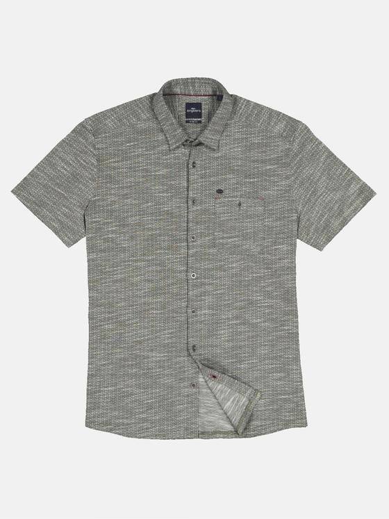 engbers Herren Kurzarm-Hemd gemustert Oliv 33053