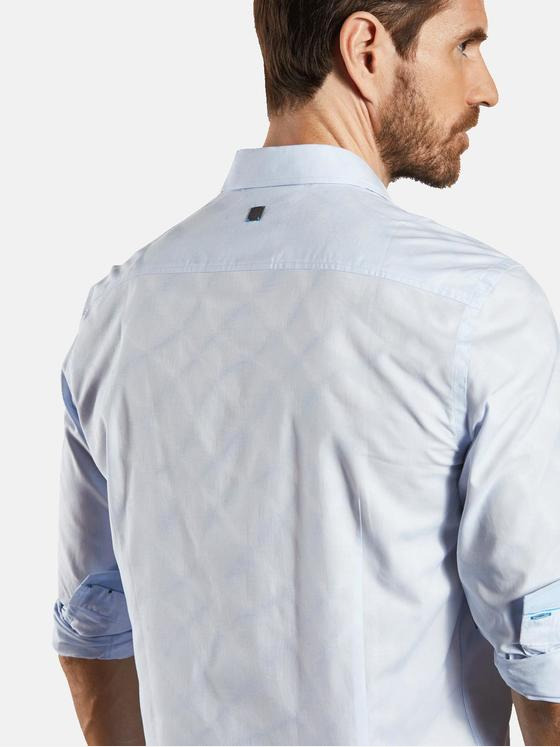 ENGBERS GERMANY Herren Langarm-Hemd strukturiert Hellblau 34685