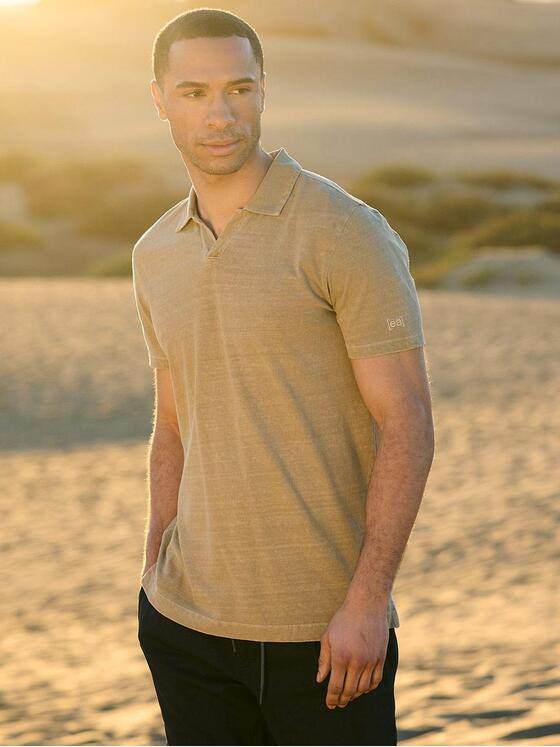 emilio adani Herren Polo-Shirt meliert Braun 38934