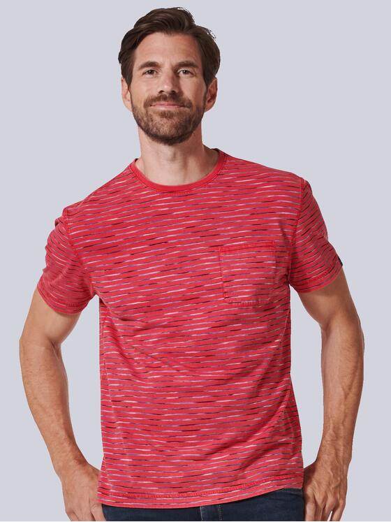 engbers Herren T-Shirt gestreift Rot 35241