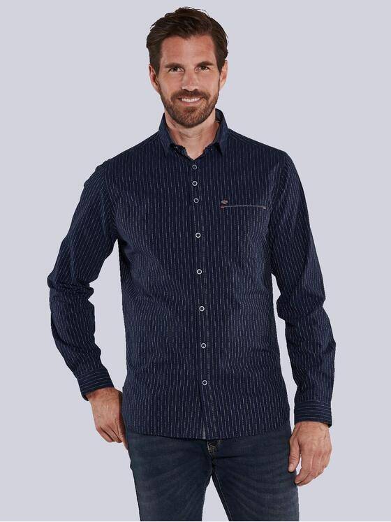 engbers Herren Langarm-Hemd gestreift Blau 36058
