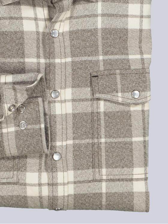 emilio adani Herren Langarm-Hemd kariert Beige 35184