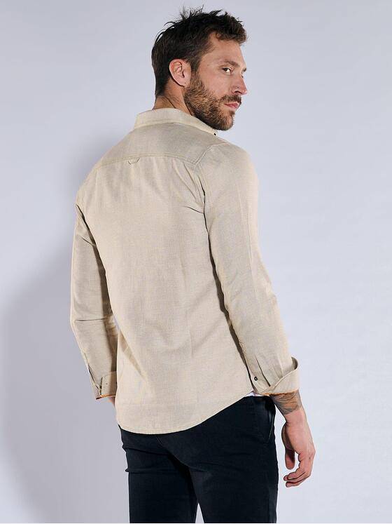 emilio adani Herren Langarm-Hemd regular Beige 36855