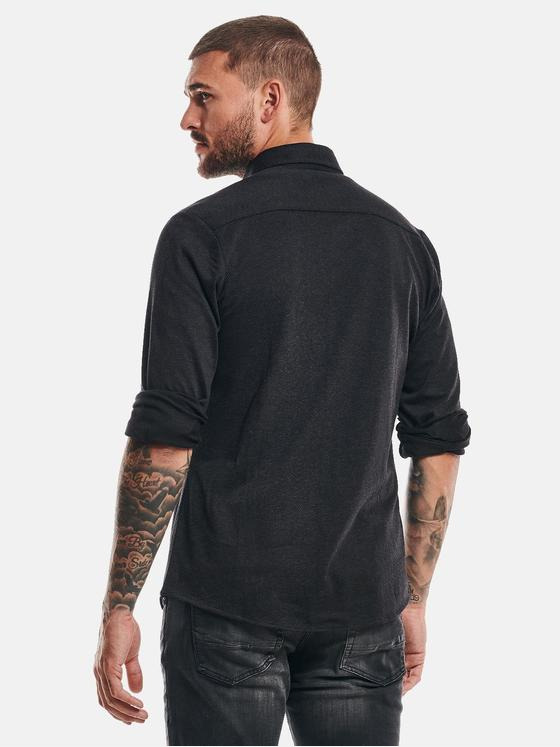 emilio adani Herren Langarm-Hemd in Jersey-Qualität Grau 32885