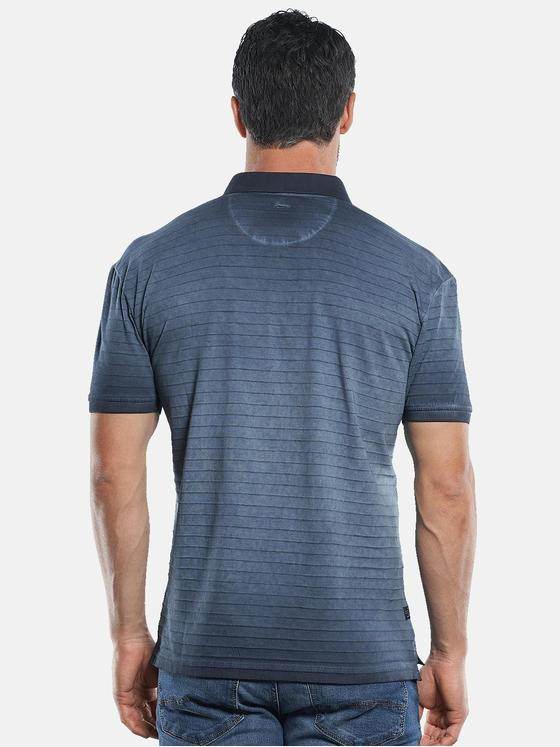 engbers Herren Poloshirt mit innovativen Strukturstreifen Indigoblau 29730
