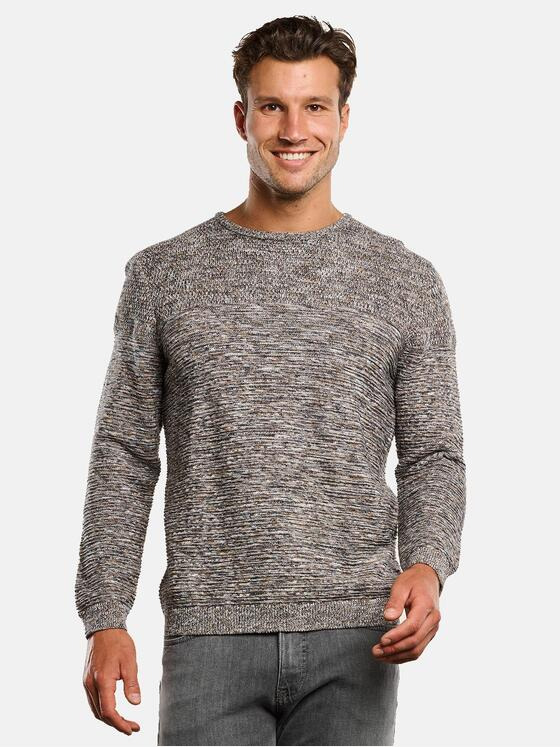 engbers Herren Pullover strukturiert Schwarzbraun 33710