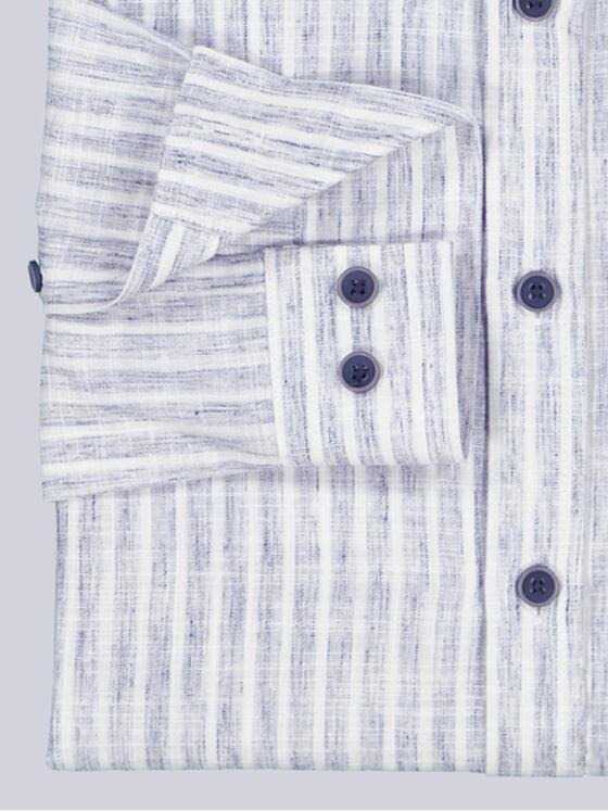 emilio adani Herren Langarm-Hemd gestreift Blau 38281