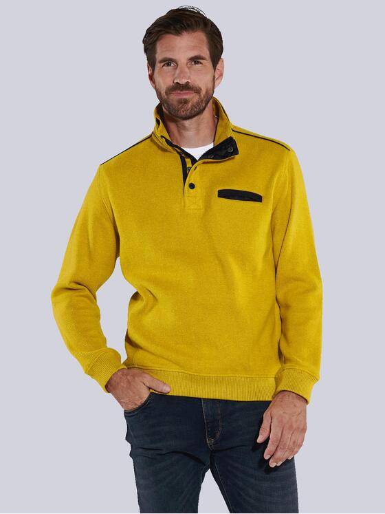 engbers Herren Sweatshirt mit Knopfleiste Gelb 35641