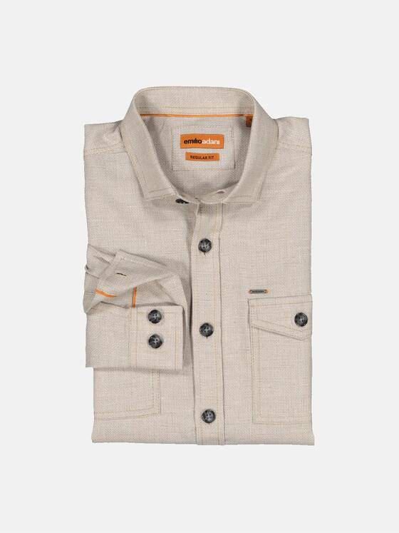 emilio adani Herren Langarm-Hemd regular Beige 36855