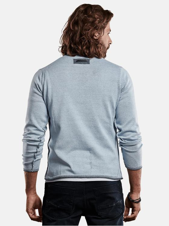 emilio adani Herren sportiver Pullover in dezenter Zweifarbigkeit Blau 28942