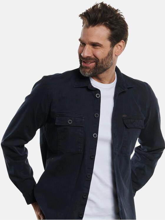 engbers Herren Langarm-Hemd uni Marineblau 32612