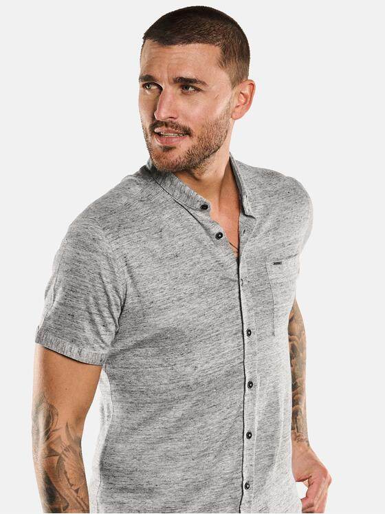 emilio adani Herren Hemd uni Grau 33383