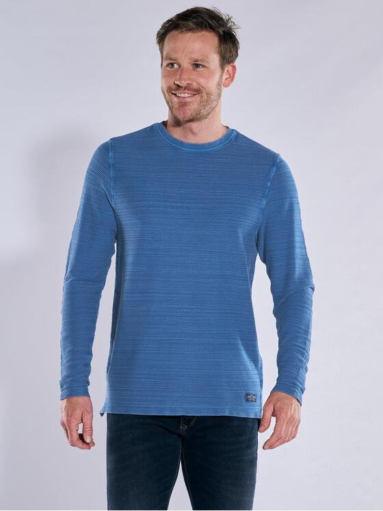 engbers Herren Langarm-Shirt gestreift Blau 37298