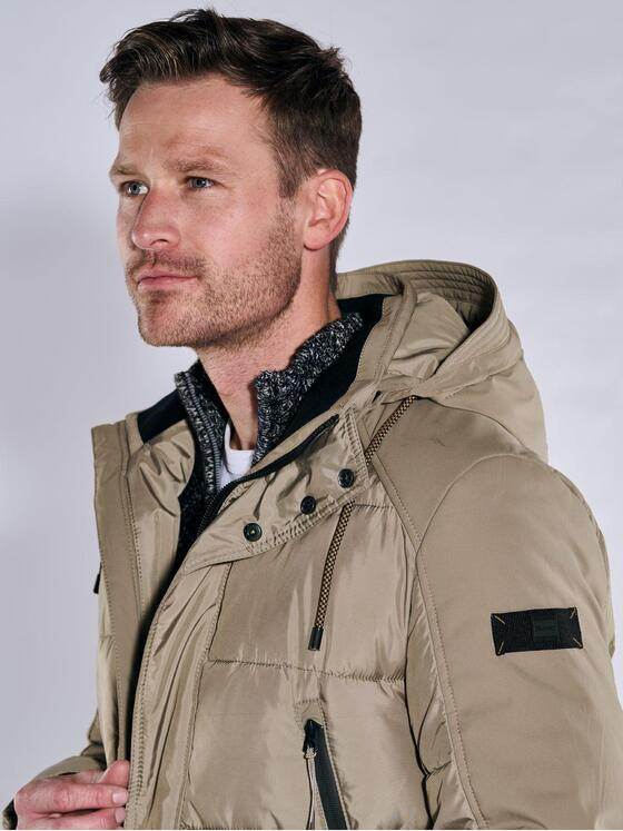 engbers Herren Steppjacke mit abnehmbarer Kapuze Beige 37458
