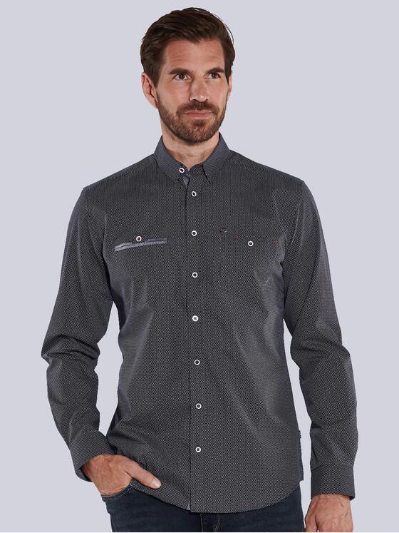 engbers Herren Langarm-Hemd gemustert Blau 36164