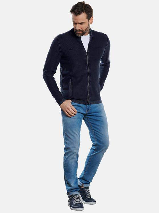engbers Herren Cardigan mit Strukturwechsel Anthrazit 32694