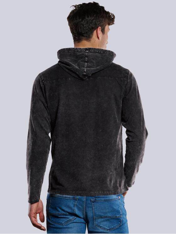 engbers Herren Langarm-Shirt mit Kapuze Schwarz 33768