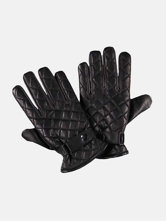 emilio adani Herren gesteppter Lederhandschuh Schwarz 30458