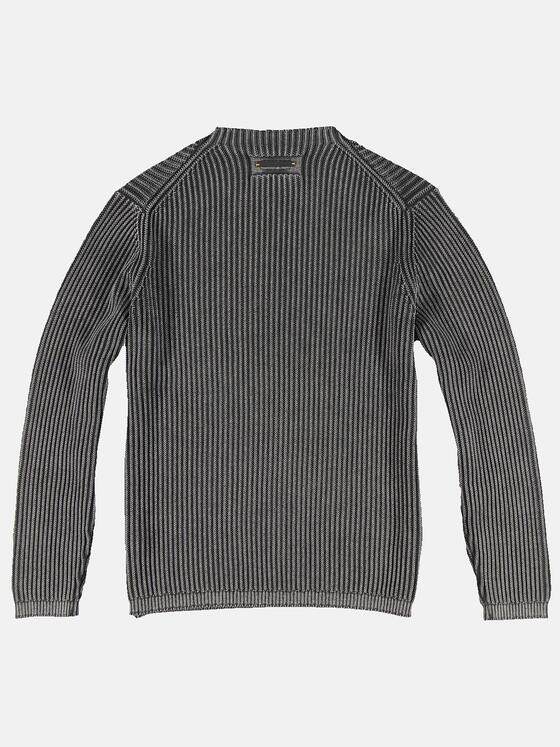 emilio adani Herren Pullover in Rippstruktur Schwarz 31979