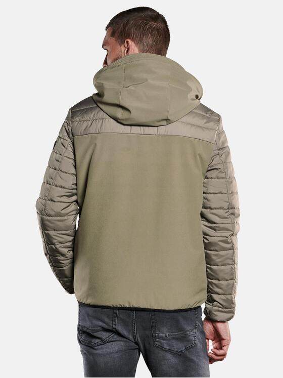 emilio adani Herren Steppjacke mit Materialmix Beige 33297