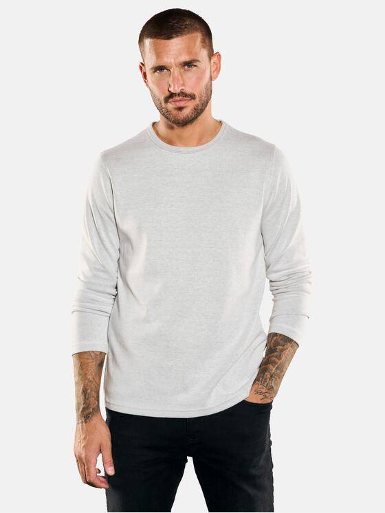 emilio adani Herren Langarm-Shirt uni Grau 35626