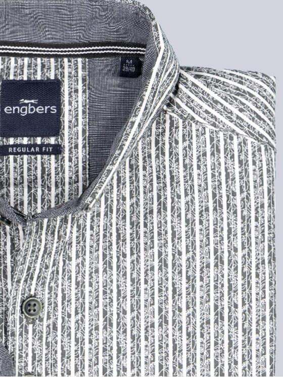 engbers Herren Langarm-Hemd gestreift Oliv 39123