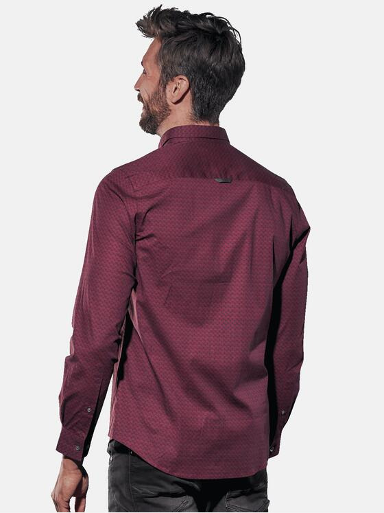 emilio adani Herren Gemustertes Langarmhemd Rot 30815