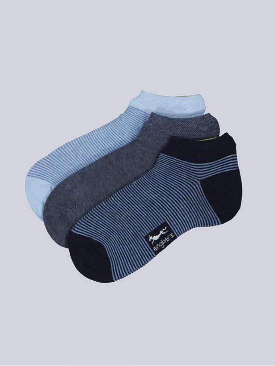 engbers Herren Sneaker-Socke gestreift Blau 36910