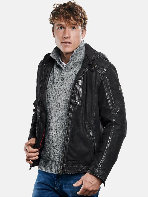 engbers Herren Stylische Lederjacke Schwarz 30752