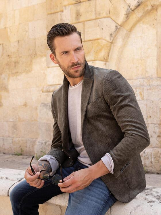 emilio adani Herren Freizeit-Sakko slim fit Braun 37564