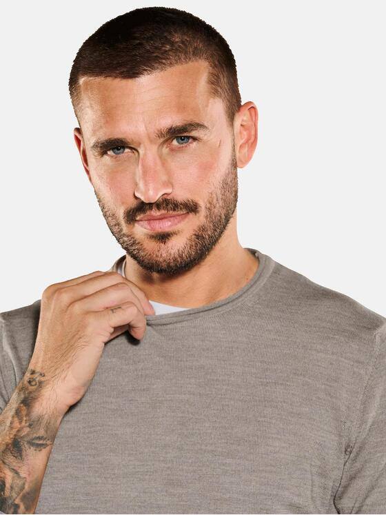 emilio adani Herren Pullover aus Merinowolle Beige 35703