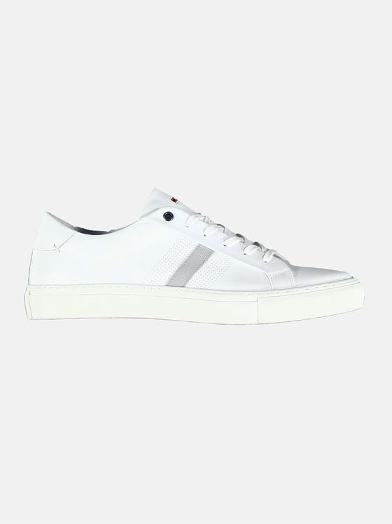 emilio adani Herren bequemer Sneaker aus geschmeidigem Nappaleder Weiß 29451