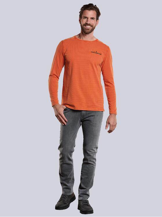 engbers Herren Langarm-Shirt strukturiert Orange 34164