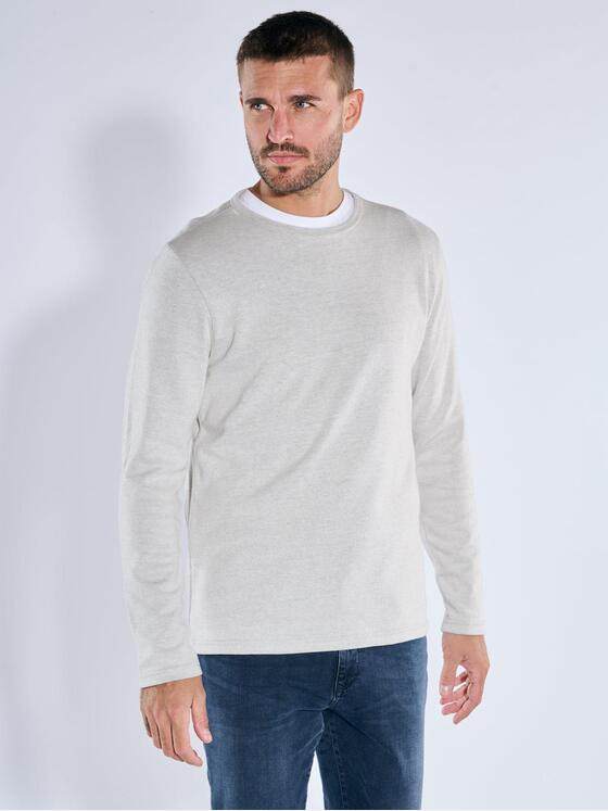 emilio adani Herren Langarm-Shirt strukturiert Hellgrau 39520