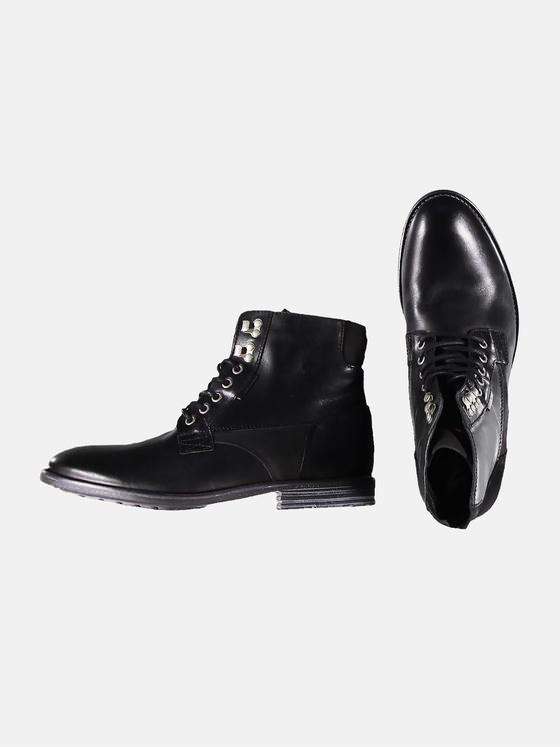 emilio adani Herren Angesagte Lederboots Schwarz 30141